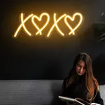 Custom 59in Orange Aesthetic Neon Sign with Fabfelt Font - Neon Signs Now