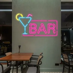 Vibrant Martini Neon Bar Sign
