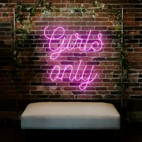 Chic Pink Girls Only Neon Sign