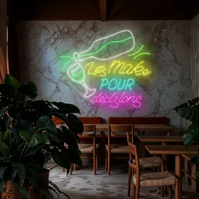 Cool "Let's Make Pour Decisions" Neon Sign