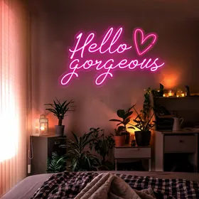 Custom ‘Hello Gorgeous’ Neon Signs