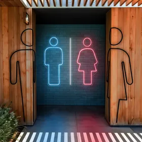 Custom Neon Bathroom Signs