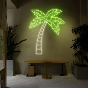 Neon Light Palm Trees