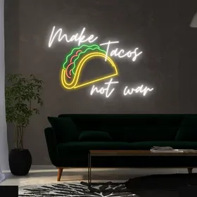 Delicious "Make Tacos Not War" Neon Sign