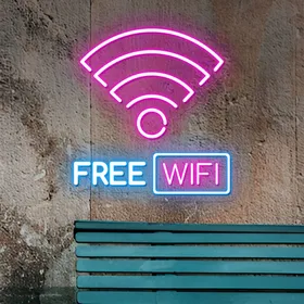 Free WIFI Zone Neon Sign