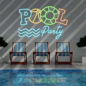 Fun Summer Pool Party Neon Sign