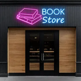 Glowing Book Store Neon Sign