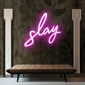 Glowing Slay Pink Neon Sign