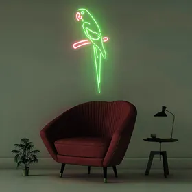 Green Parrot Vertical Neon Sign