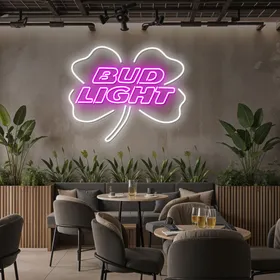 Lucky Clover Bud Light Neon Sign