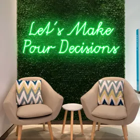 Stylish "Let's Make Pour Decisions" Neon Sign