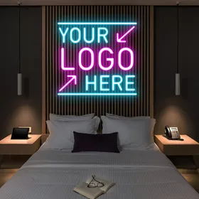 Teal and Pink Logo Neon Sign