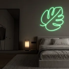 Tropical Monstera Leaf Neon Sign
