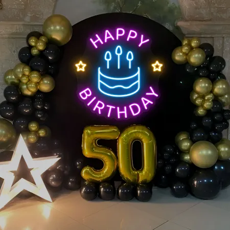Blissful Happy Birthday Neon Sign - Neon Signs Now