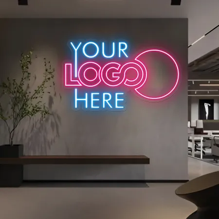 Blue and Pink Logo Neon Sign - Neon Signs Now