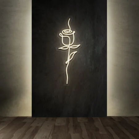 Calmly Scribble Rose Neon Sign - Neon Signs Now