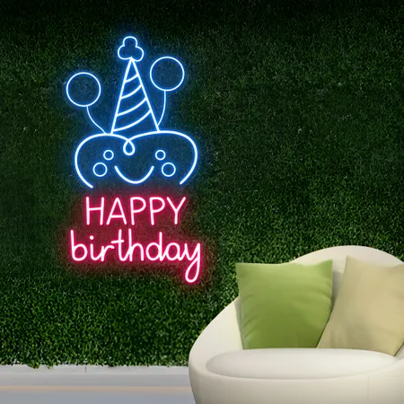 Celebrate Happy Birthday Neon Sign - Neon Signs Now