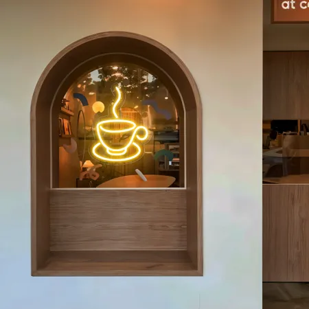 Coffee Cup Window Neon Sign - Neon Signs Now