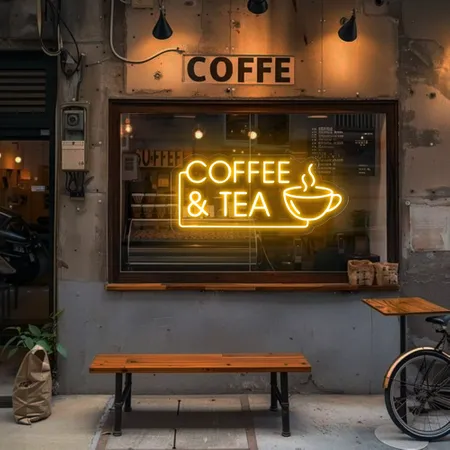 Coffee Tea Window Neon Sign - Neon Signs Now