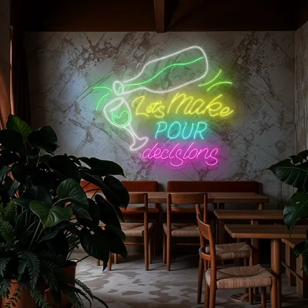 Cool "Let's Make Pour Decisions" Neon Sign - Neon Signs Now