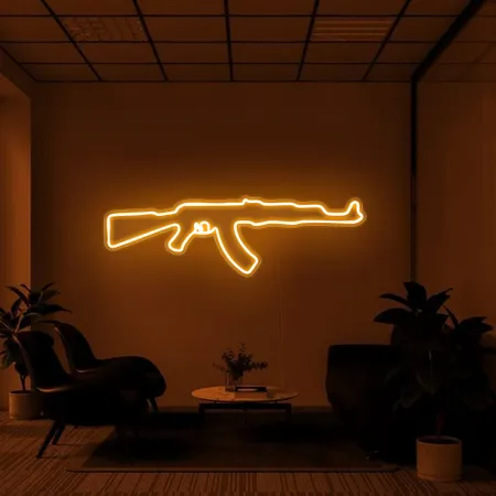 Cool Rifle Neon Sign - Neon Signs Now