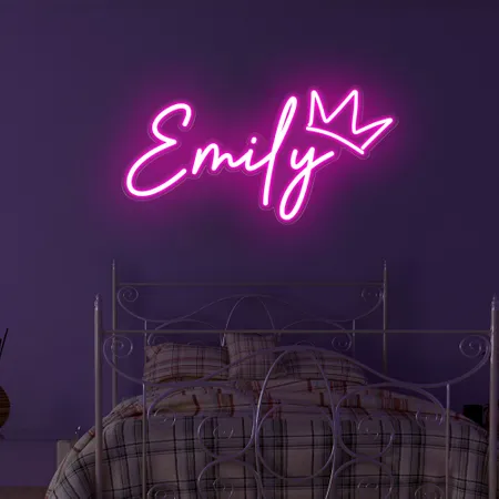 Emily Crown Neon Sign - Neon Signs Now