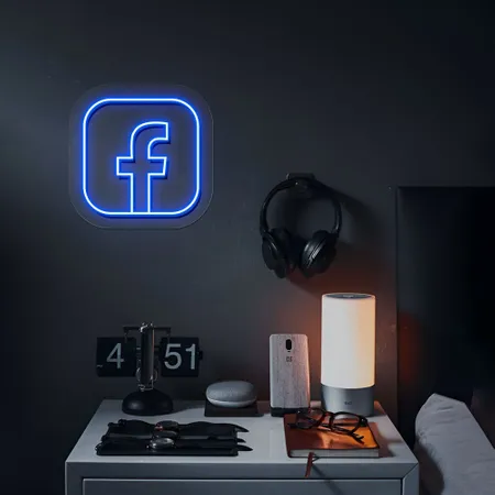 Facebook Logo Neon Sign - Neon Signs Now