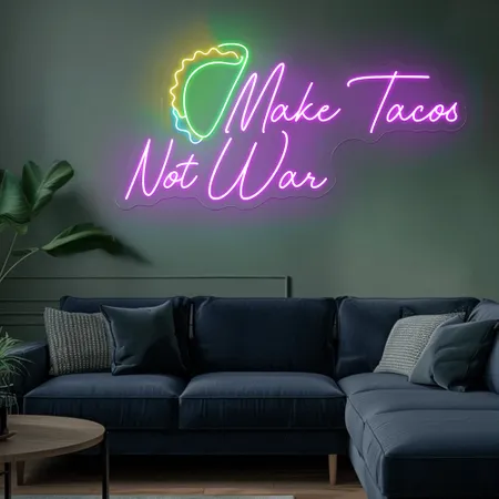 For the Beach "Make Tacos Not War" Neon Sign - Neon Signs Now