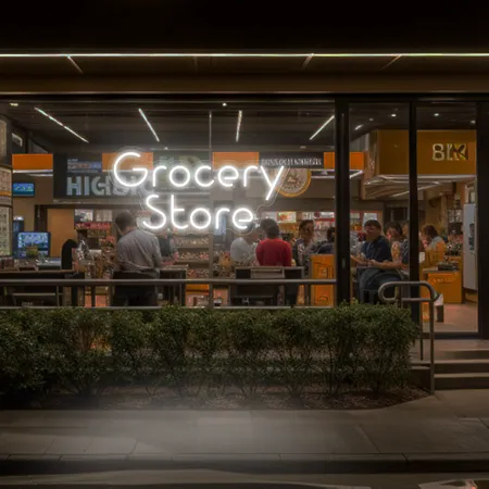 Grocery Store Window Neon Sign - Neon Signs Now