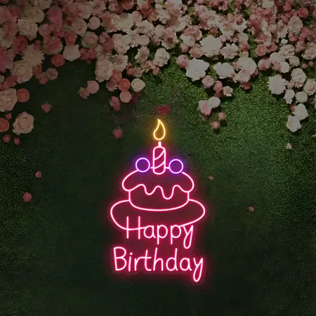 Happy Birthday Wishes Neon Sign - Neon Signs Now