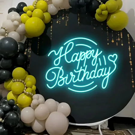 Icy Happy Birthday - Neon Signs Now