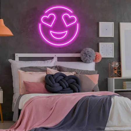 In Love Emoji Neon Sign - Neon Signs Now