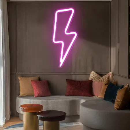 Pink Thunder Neon Sign - Neon Signs Now