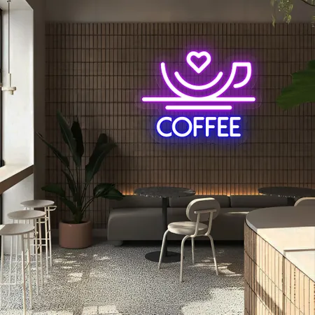 Charm with Love Coffee Neon Sign - Neon Signs Now