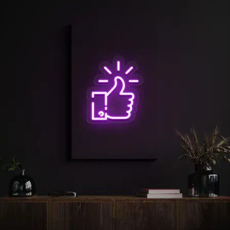 Purple Thumbs Up Neon Sign - Neon Signs Now