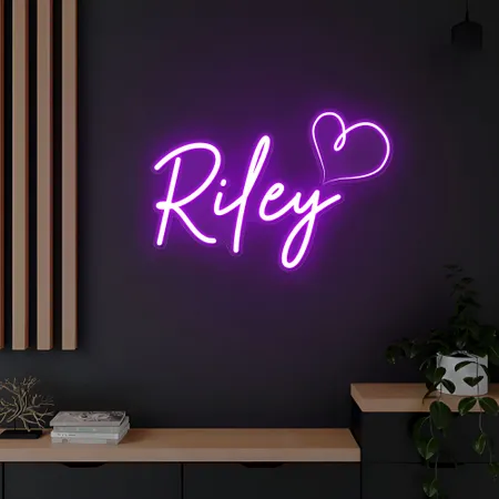 Riley Heart Neon Sign - Neon Signs Now