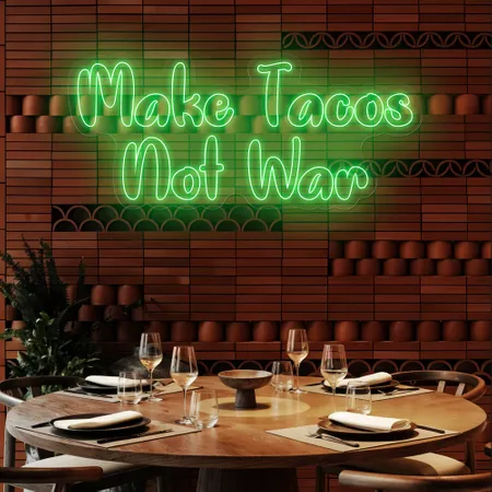 Savory "Make Tacos Not War" Neon Sign - Neon Signs Now