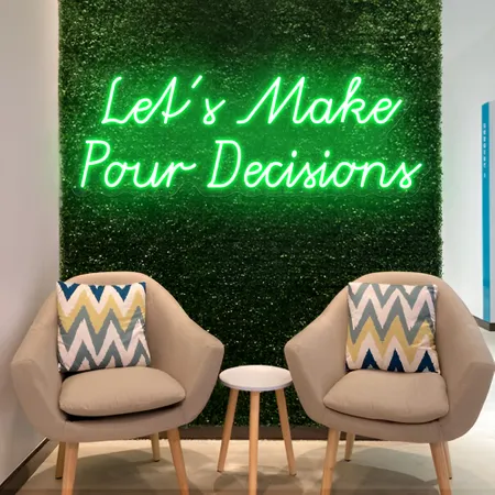 Stylish "Let's Make Pour Decisions" Neon Sign - Neon Signs Now