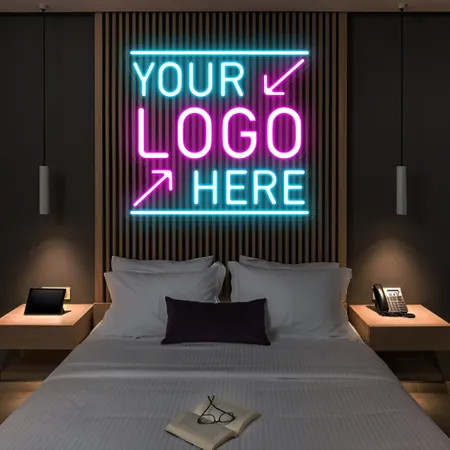 Teal and Pink Logo Neon Sign - Neon Signs Now