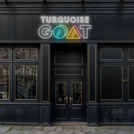 Turquoise Goat Neon Sign - Neon Signs Now