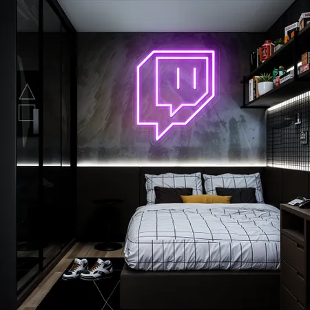 Twitch Icon Glow Neon Sign - Neon Signs Now