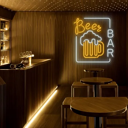 Amber Beer Mug Bar Sign - Neon Signs Now