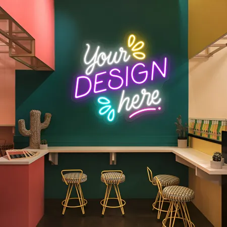 White and Purple Your Design Here Logo Neon Sign - Neon Signs Now