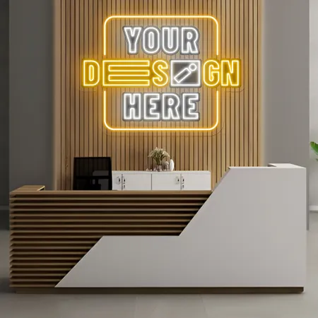 Yellow and White Logo Neon Sign - Neon Signs Now