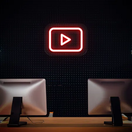 Youtube Play Button Neon Sign - Neon Signs Now