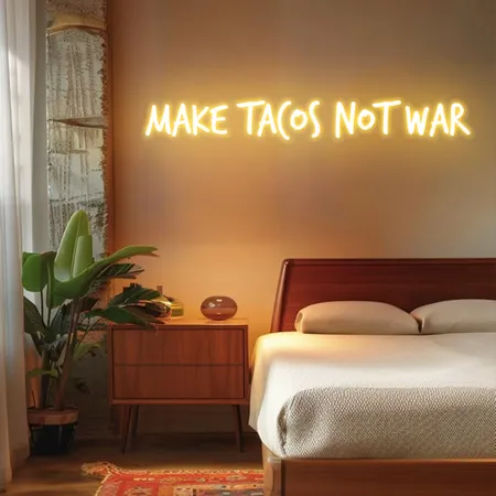 Zesty "Make Tacos Not War" Neon Sign - Neon Signs Now