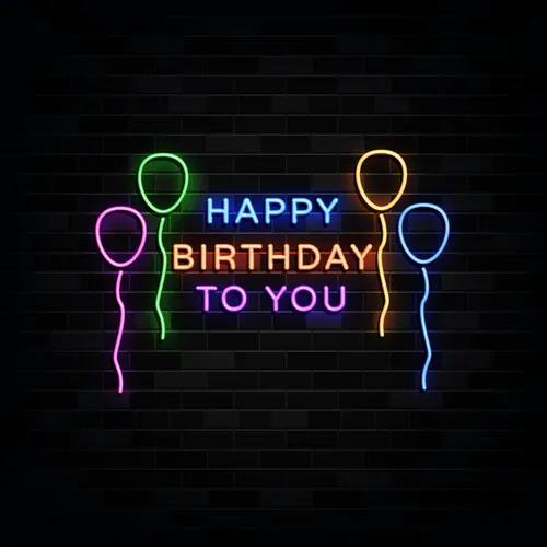 Happy Birthday To You with Balloons Neon Sign - Neon Signs Now
