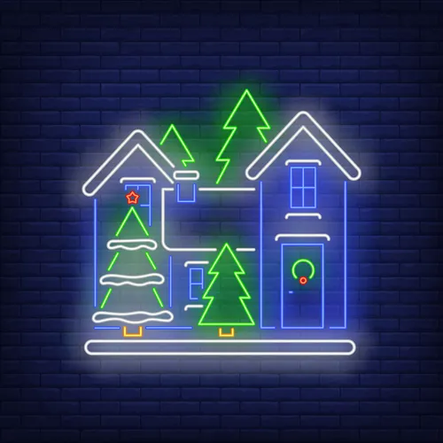 Christmas House Neon Sign - Neon Signs Now
