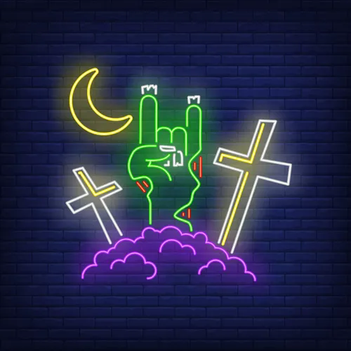 Devil Horn Zombie Hand Gesture Neon Sign - Neon Signs Now
