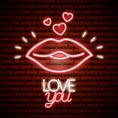 Lips with Love You Neon Sign - Neon Signs Now